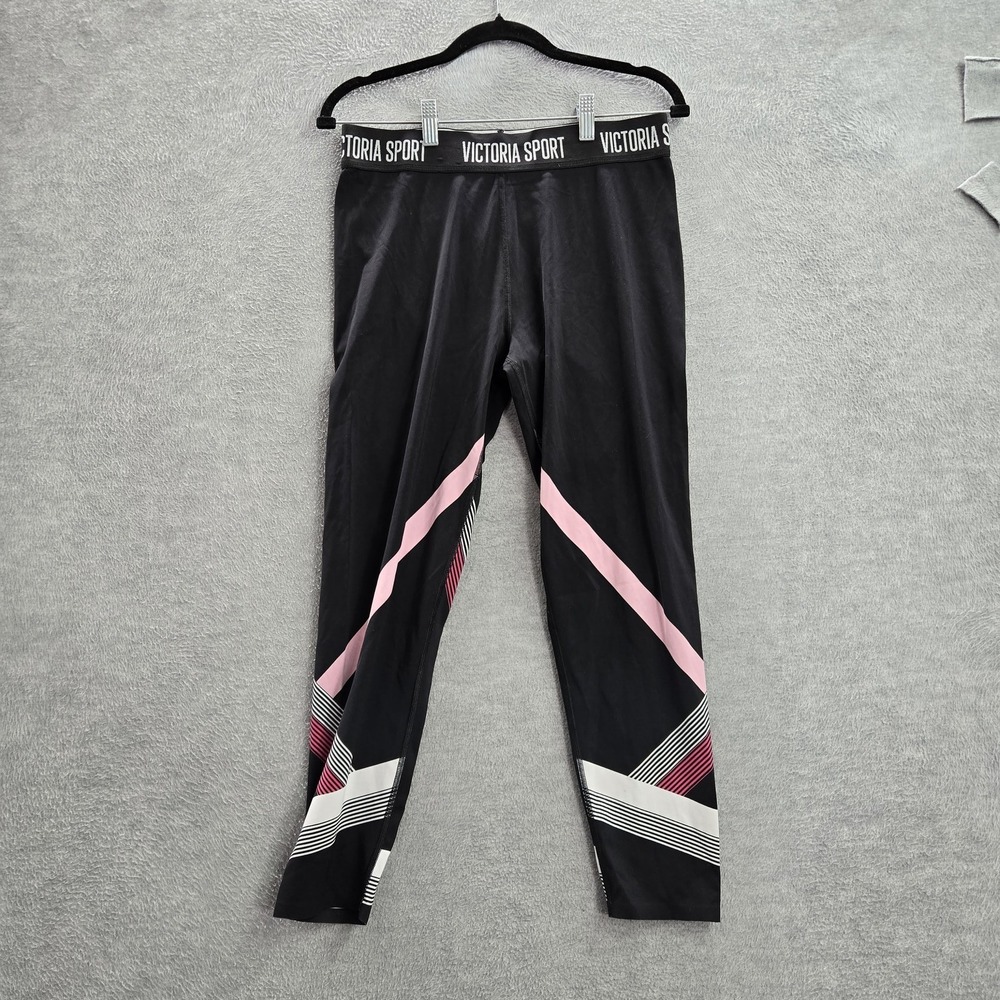 Victoria Sport Women Activewear Pants L Black Legging Geometric